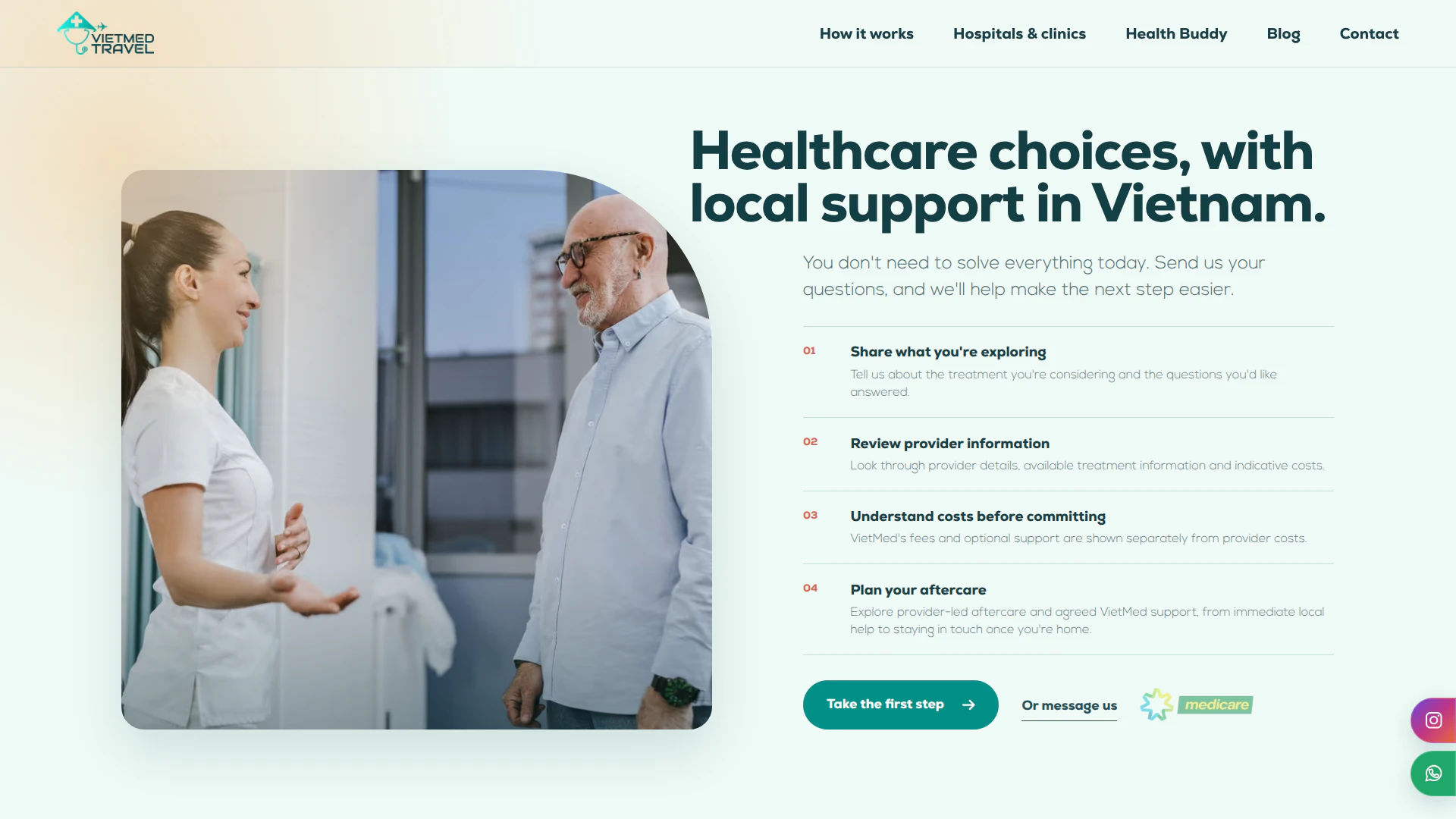 Vietmed Travel website homepage