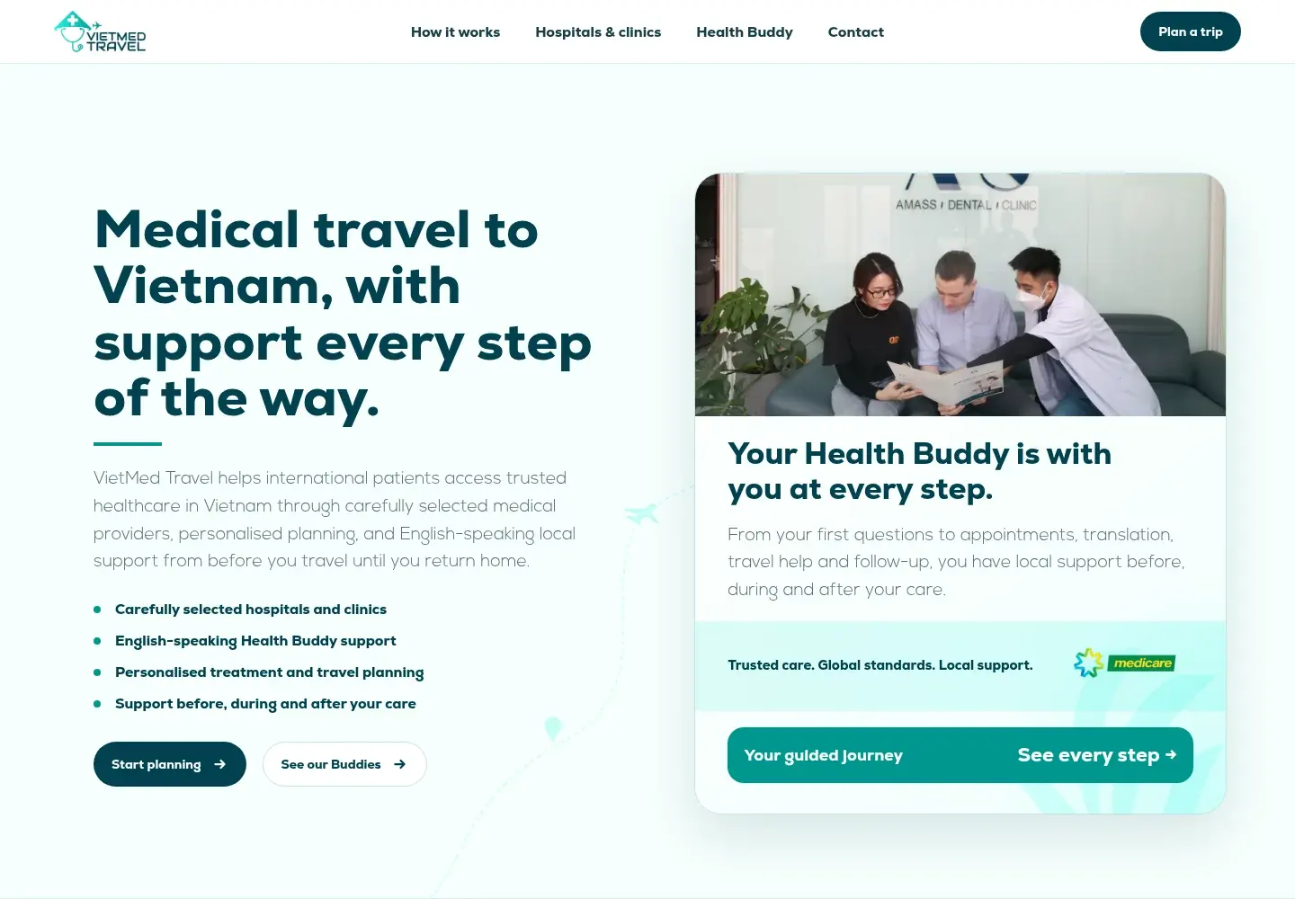 Vietmed Travel website homepage